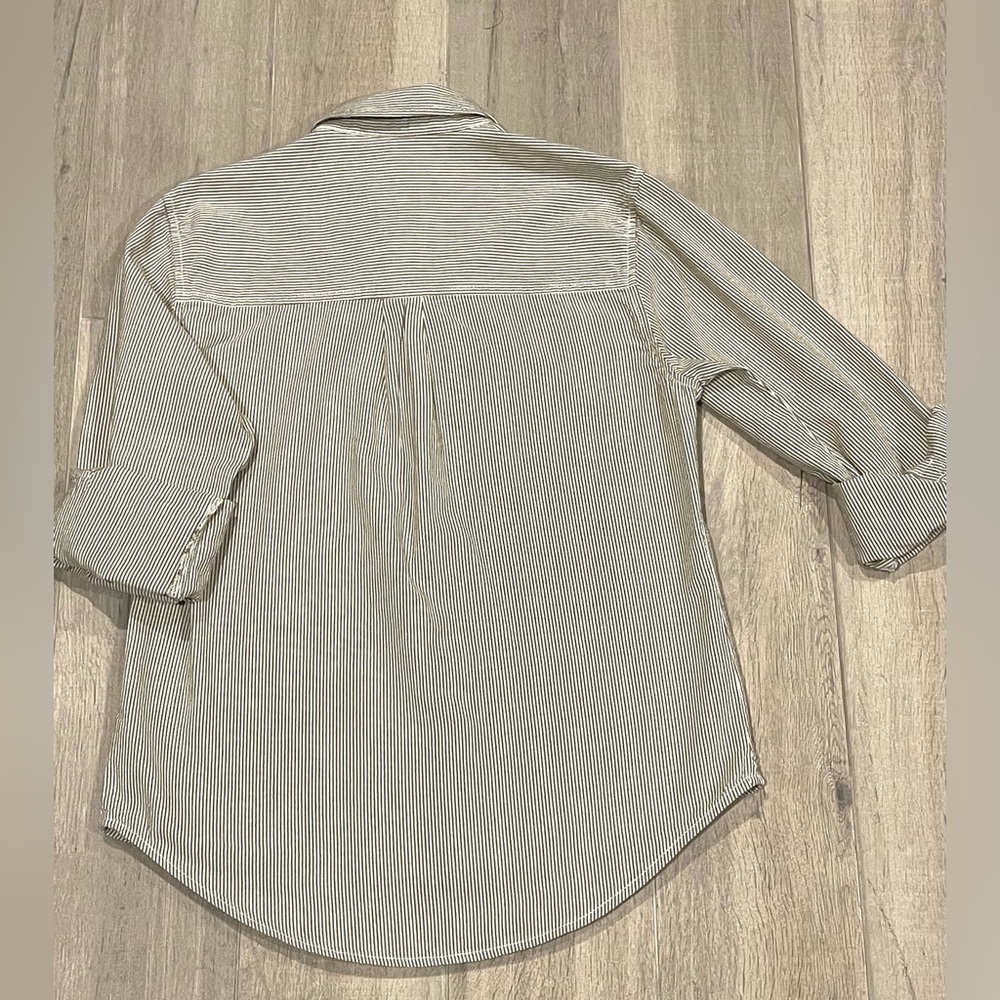 Universal Thread White Tan Stripped Button Down S… - image 4